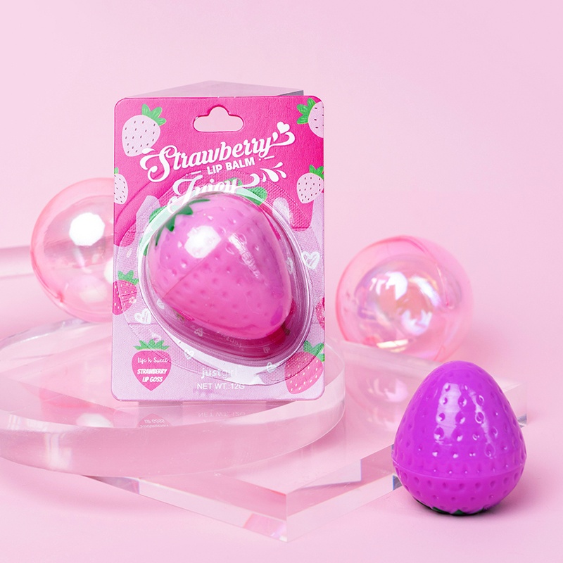 Strawberry Lip Balm Mini Set With Round Shape
