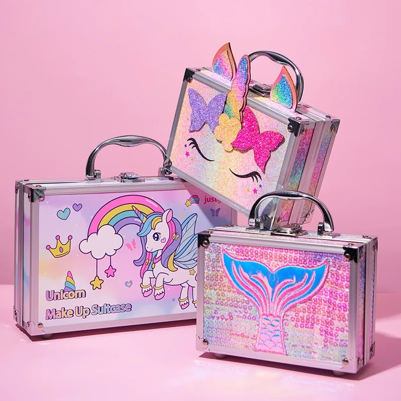 Children Portable Glitter Case With Makeup Kits
