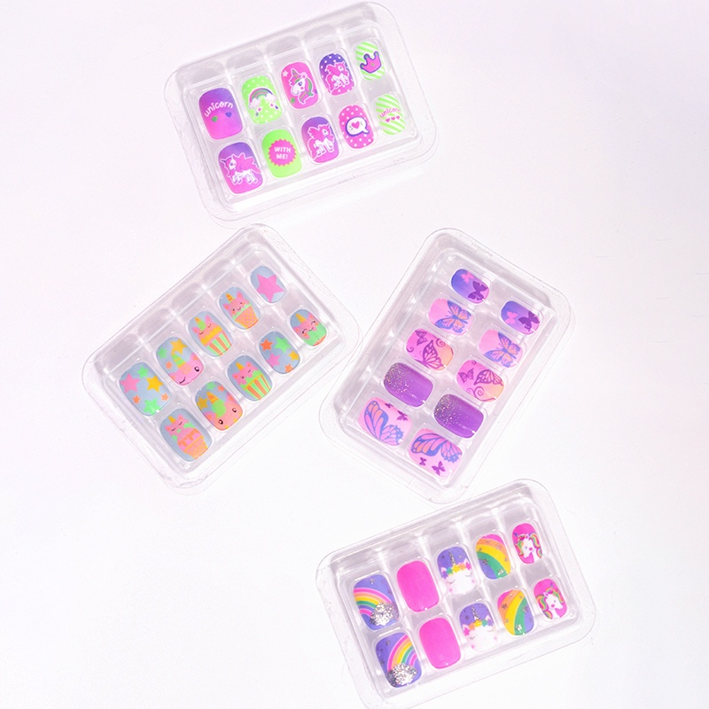 Children Cute Artificial Press On False Nails