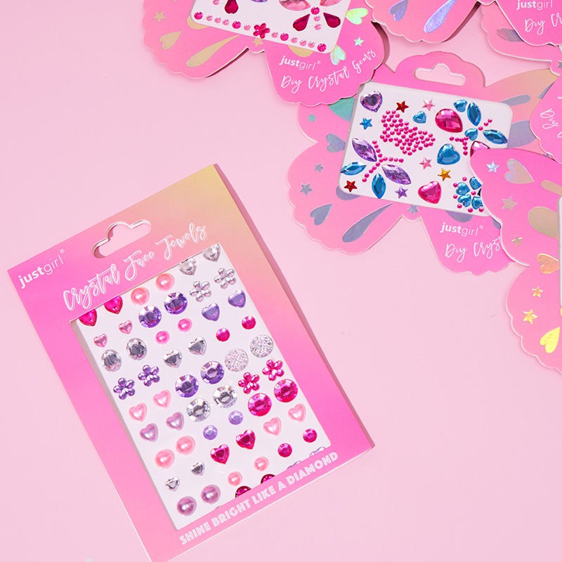 Bling Girls Hair Crystal Sticker With Gem