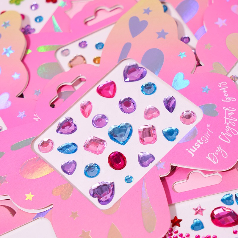 Bling Girls Hair Crystal Sticker With Gem