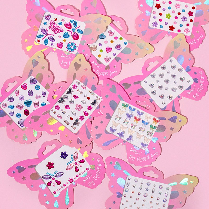 Bling Girls Hair Crystal Sticker With Gem