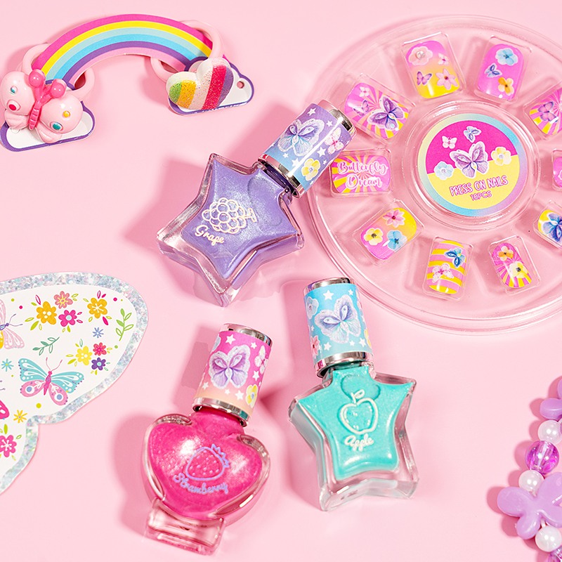 Colorful Nail Polish Art Set For Kids Pretend