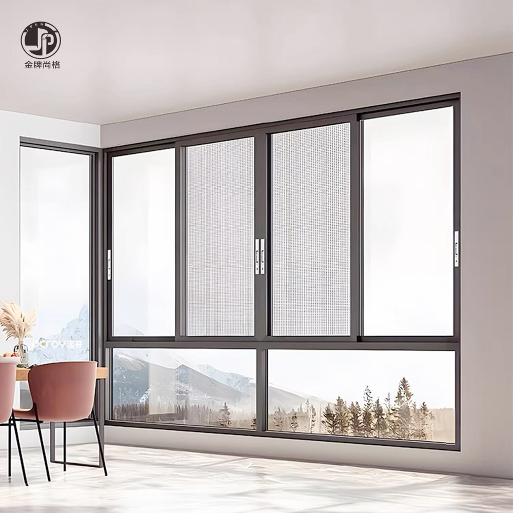 Modern aluminum alloy double glass sliding windoww