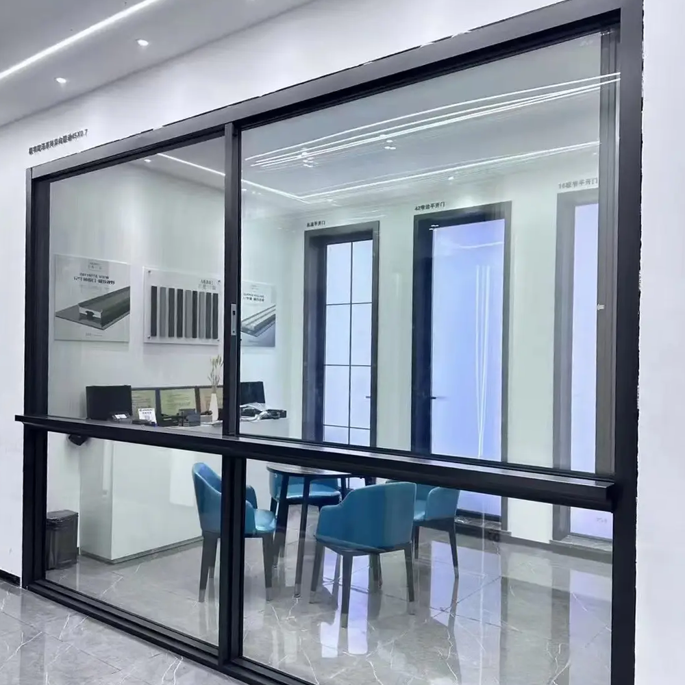 Modern aluminum alloy double glass sliding windoww