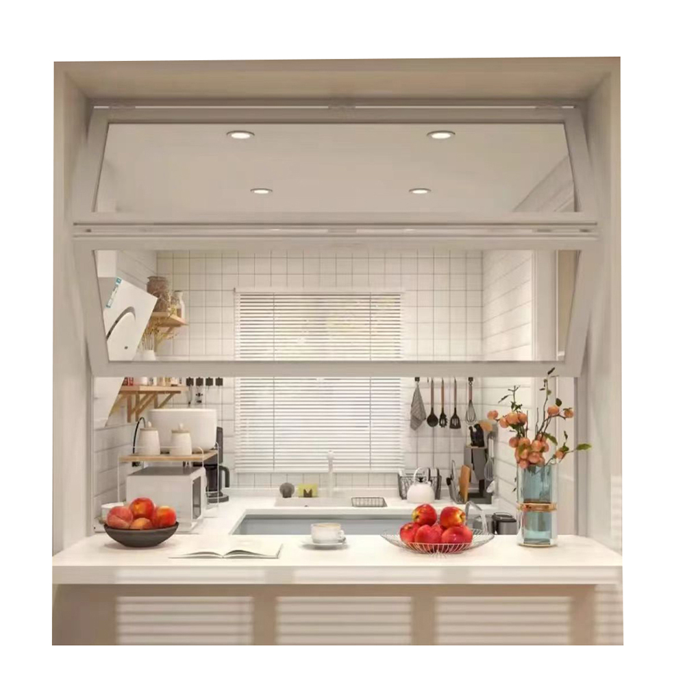 Aluminum folding window in dining room, accordion window