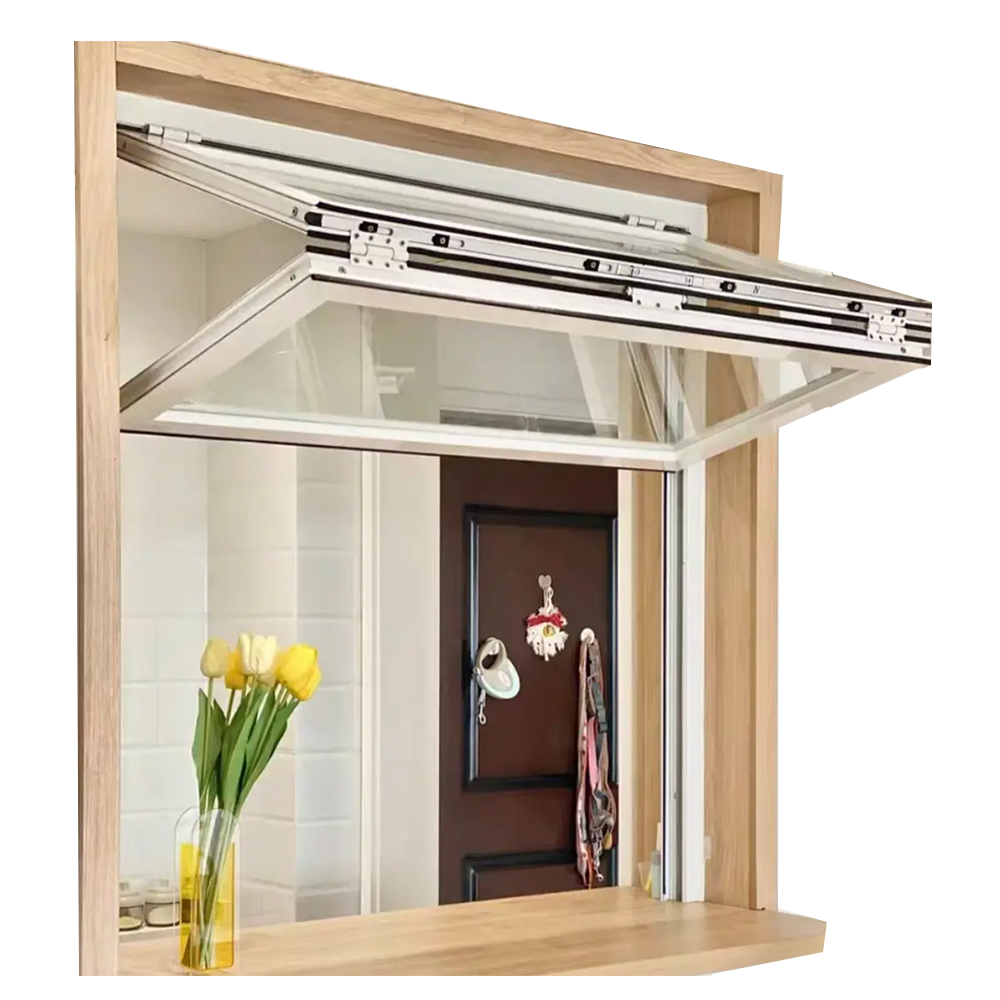 Aluminum folding window in dining room, accordion window