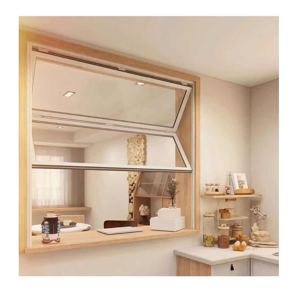 Aluminum folding window in dining room, accordion window