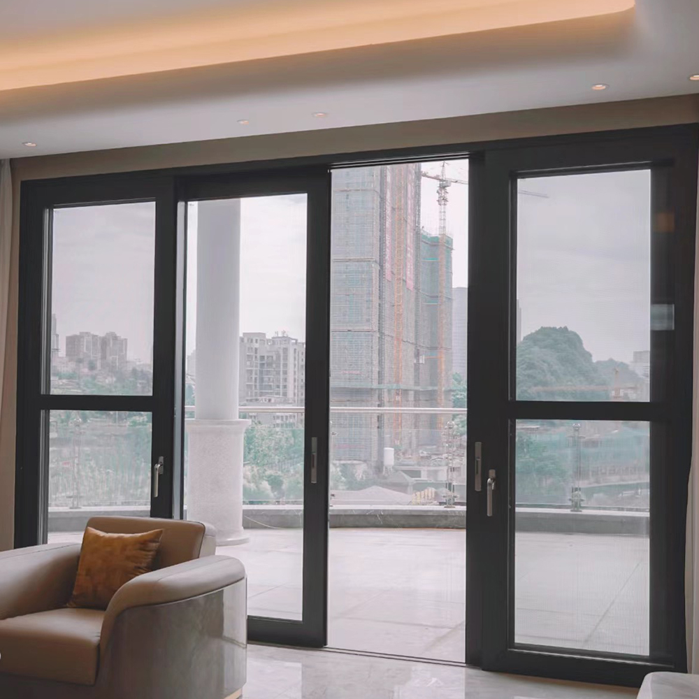 Double-layer impact sliding glass doors