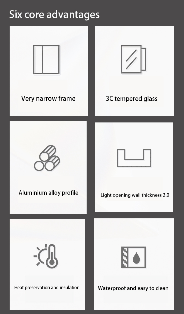 Open Aluminum Alloy Extremely Narrow Sliding Door