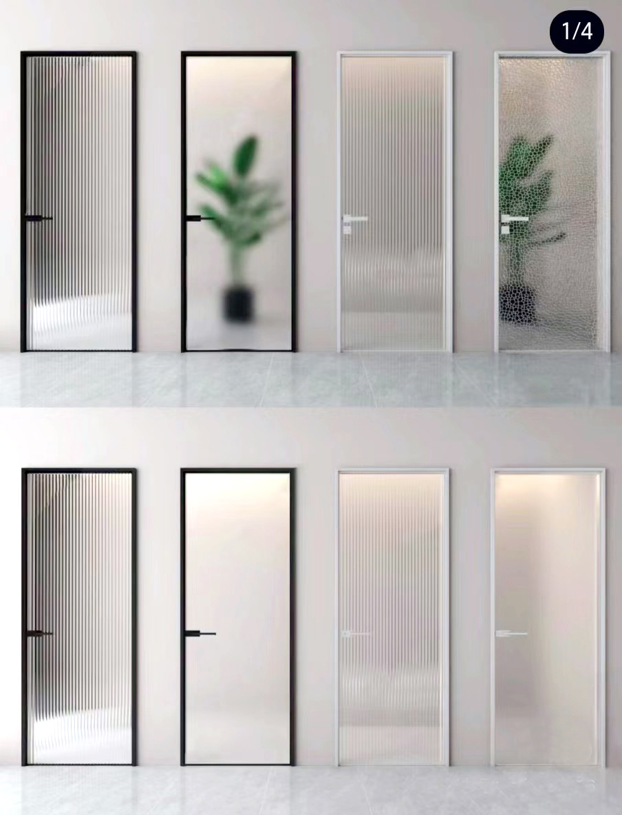 Aluminum Alloy Frosted swing door Glass Door