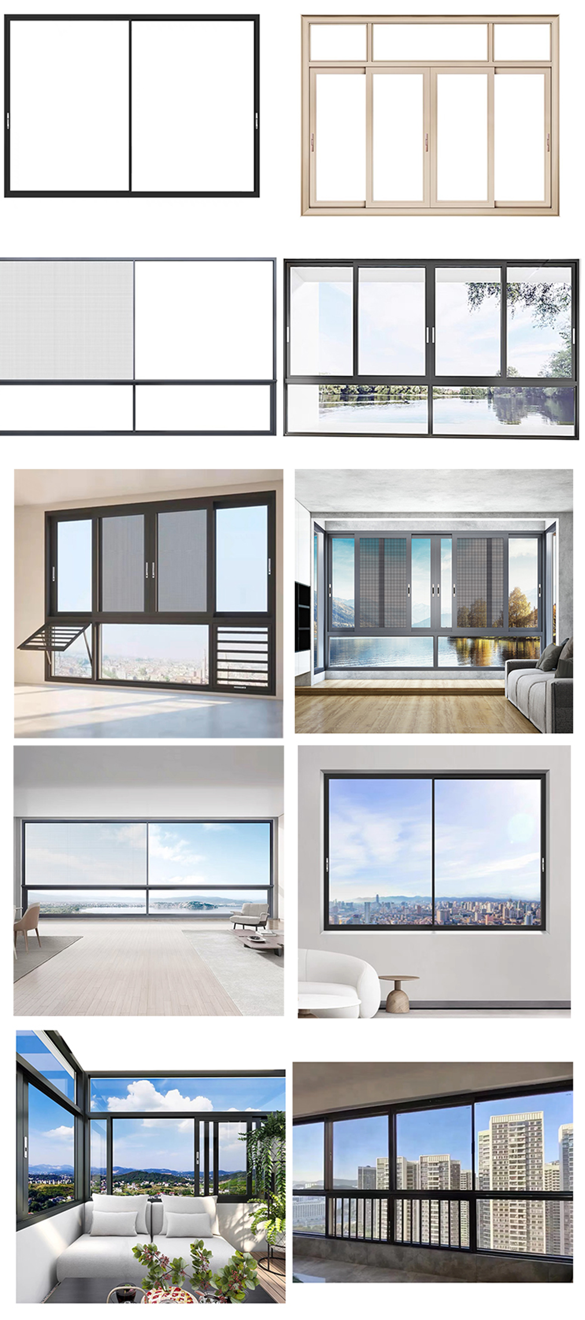 tempered glass sliding window