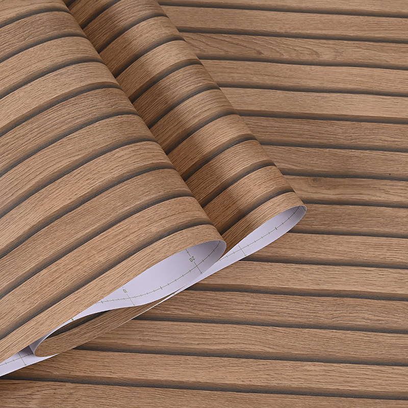 Stripe Grille design Self Adhesive Wood Grain PVC Film