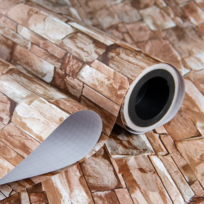 80 microns Self Adhesive Brick and Stone Grain PVC Decorative Film