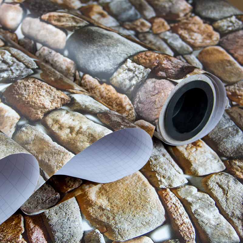 80 microns Self Adhesive Brick and Stone Grain PVC Decorative Film