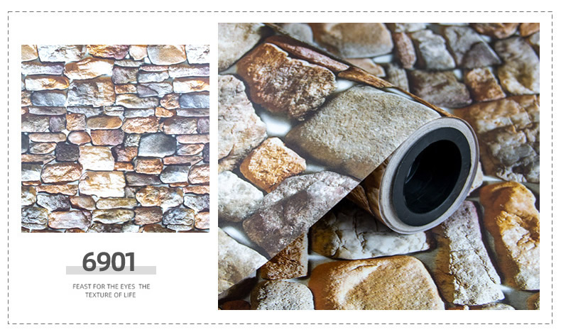 80 microns Self Adhesive Brick PVC Sticker