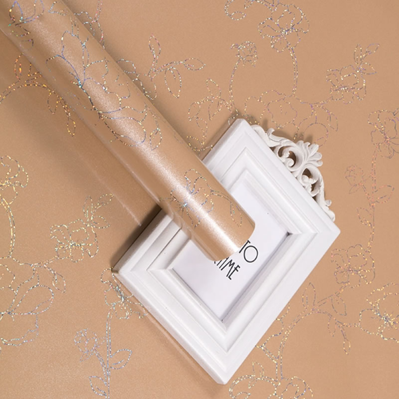 Laser Flash Point PVC Decorative Film with Floral Pattern