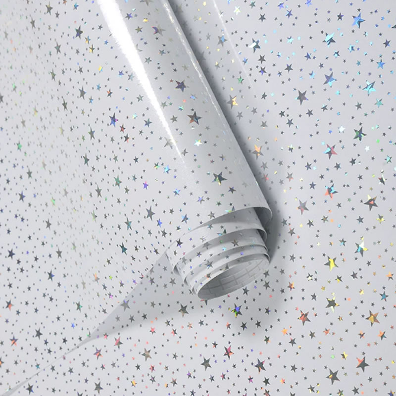 Laser Flash Point PVC Decorative Film with Floral Pattern