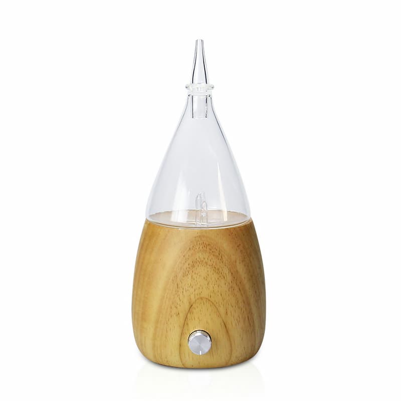 Bulk Price GLass Waterless Nebulizing Diffuser Essential Oil Cold Air Atomizing Diffuser With Wood Base