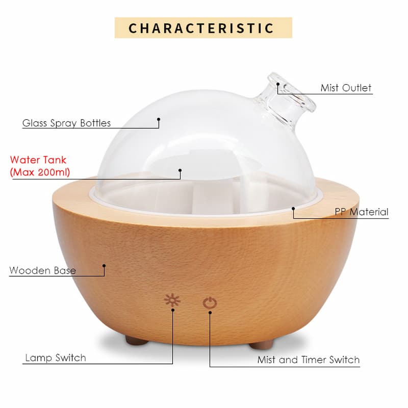 Wholesale Custom Logo Glass Dome Diffuser Young Living Aria Essential Oil Diffuser China Manufacturers