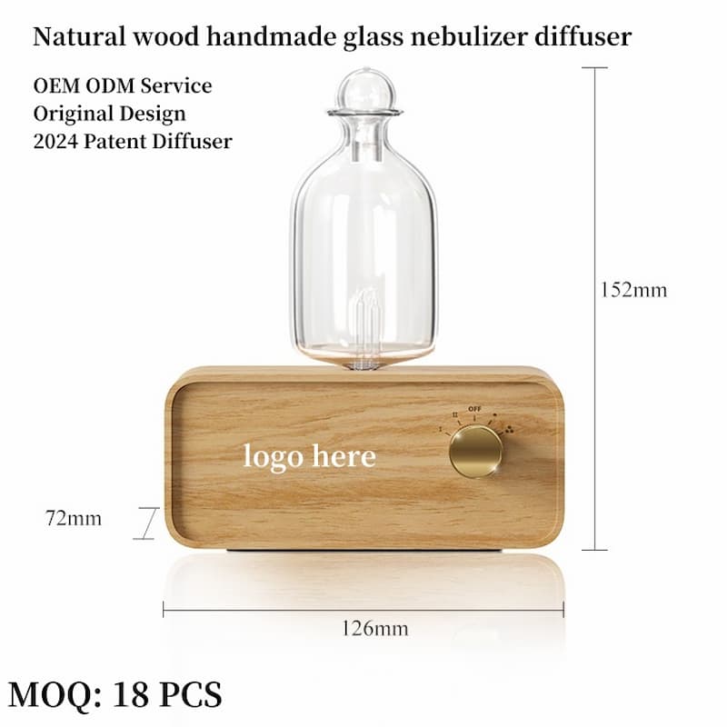 Wireless No Water Electric Wood Glass Oil Nebulizer Diffuser With Cold-Air Technology Bulk Order Supplier