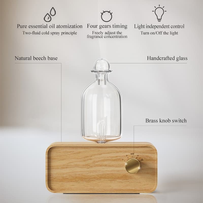 Wireless No Water Electric Wood Glass Oil Nebulizer Diffuser With Cold-Air Technology Bulk Order Supplier