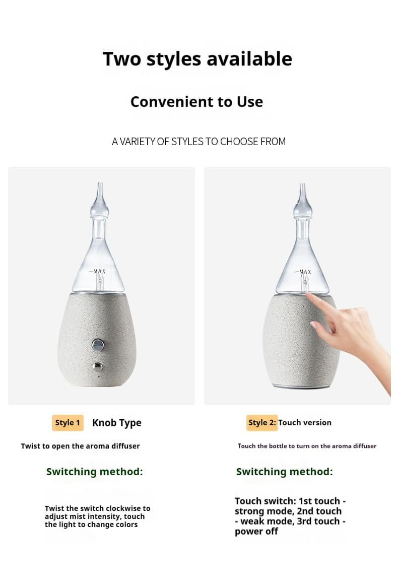 glass concrete essential oil diffuser