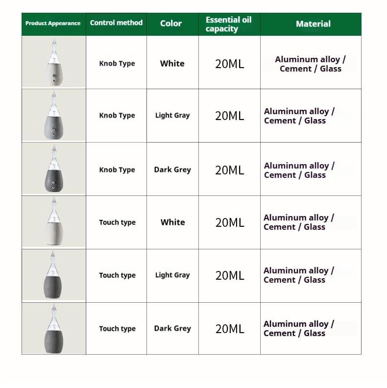 glass concrete essential oil diffuser