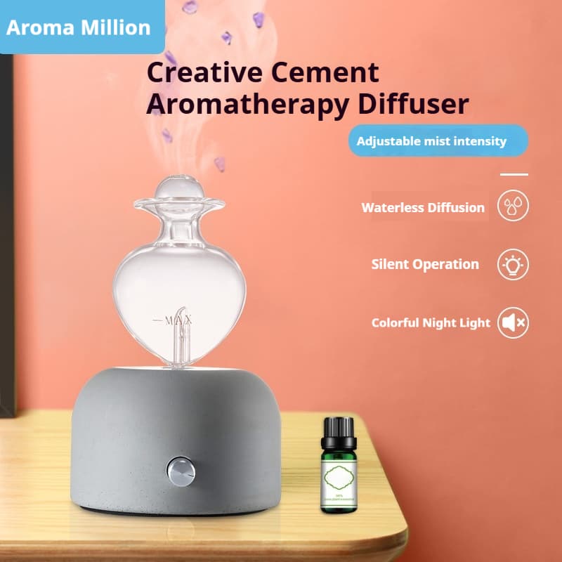2026 Private Label Glass Concrete Nebulizing Diffuser Cement Aroma Oil Diffuser Factory Without Water For Big Room