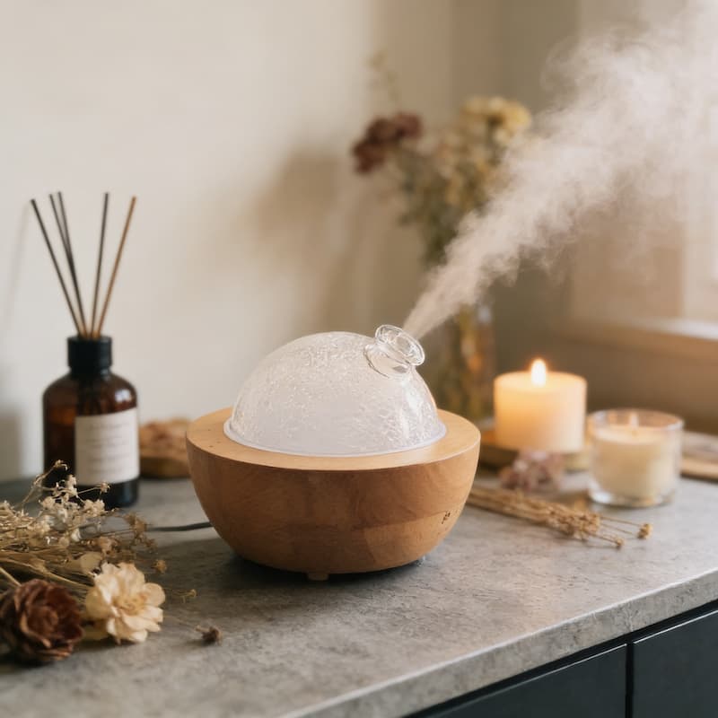 Custom Logo Glass Dome Diffuser Young Living Aria Essential Oil Diffuser China Manufacturers