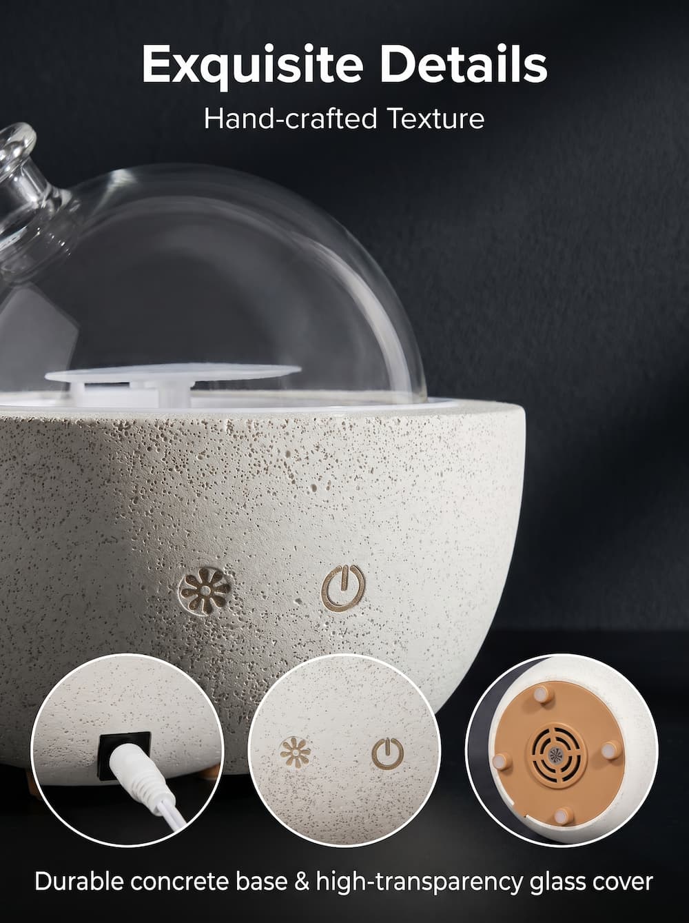 ultrasonic essential oil diffuser terrazzo concrete