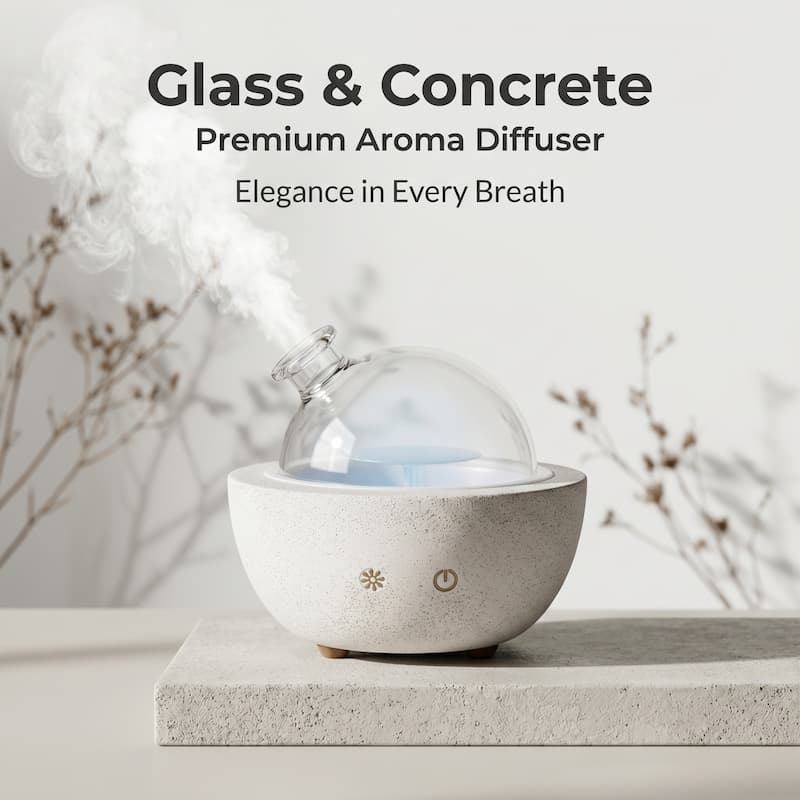 Wholesale Essential Oil Aromatherapy Diffuser Dome White Stone Glass Dome Diffuser Manufacturer