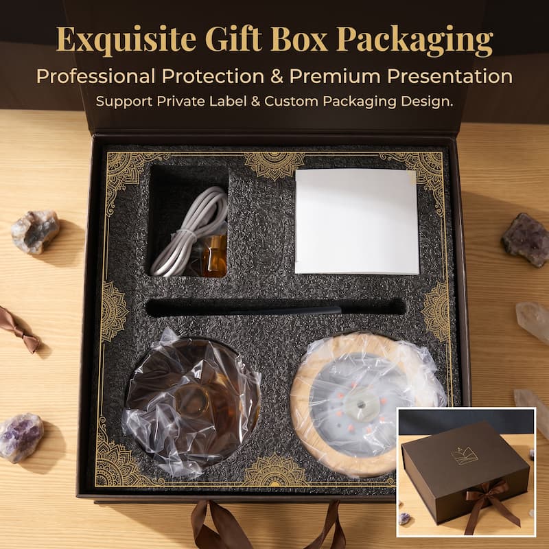 New Arrival Wholesale Nebulizing Diffusers Waterless Wood & Glass Cold Air Essential Oil Nebulizer Custom Logo