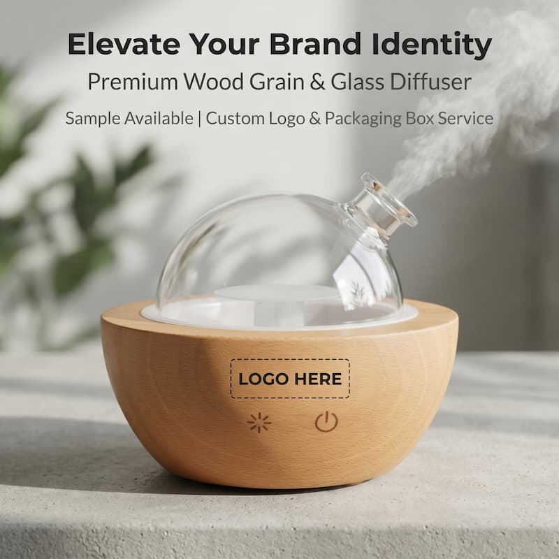 Custom Logo Glass Dome Diffuser Young Living Aria Essential Oil Diffuser China Manufacturers