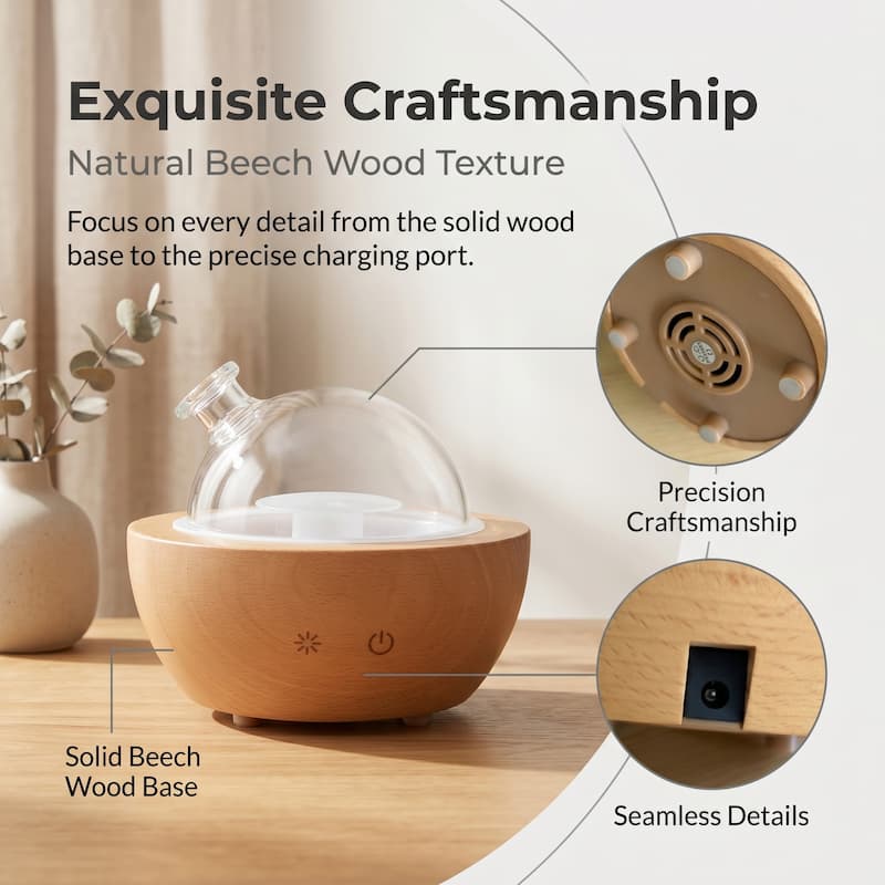 Custom Logo Glass Dome Diffuser Young Living Aria Essential Oil Diffuser China Manufacturers