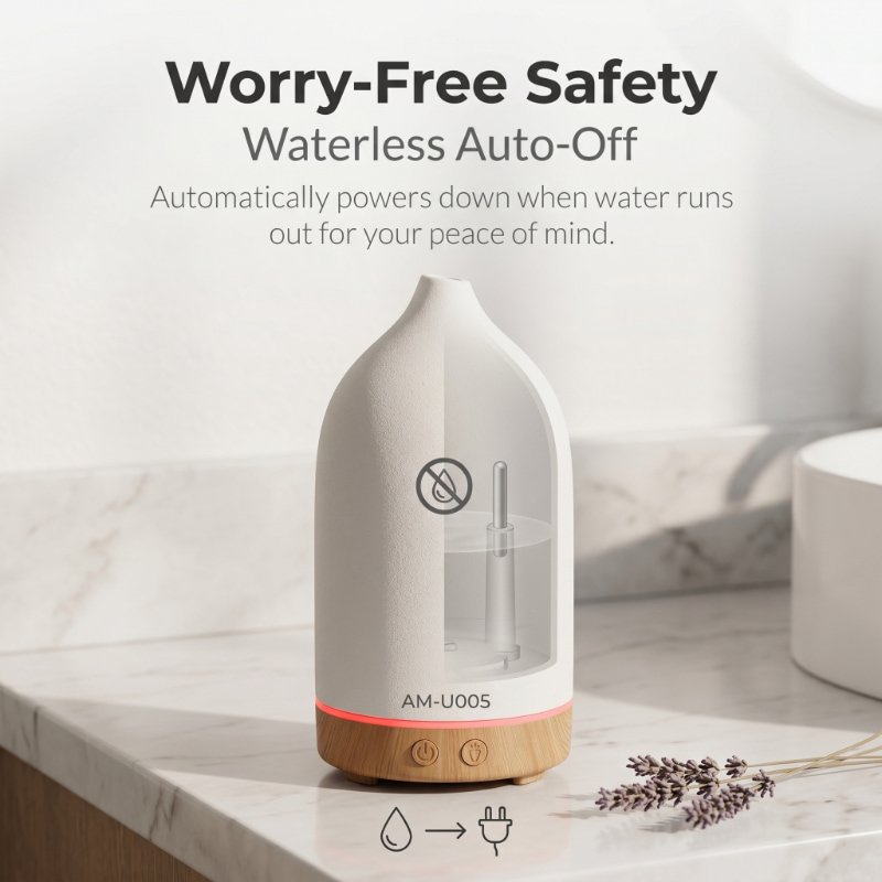 Ceramic Electric Aroma Oil Diffuser China Wholesale Factory Price White Ultrasonic Essential Oil Diffuser With 100Ml Water Capacity