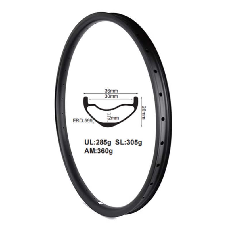 29er-36mm Width Carbon Mountain Rims For All mountain Bike