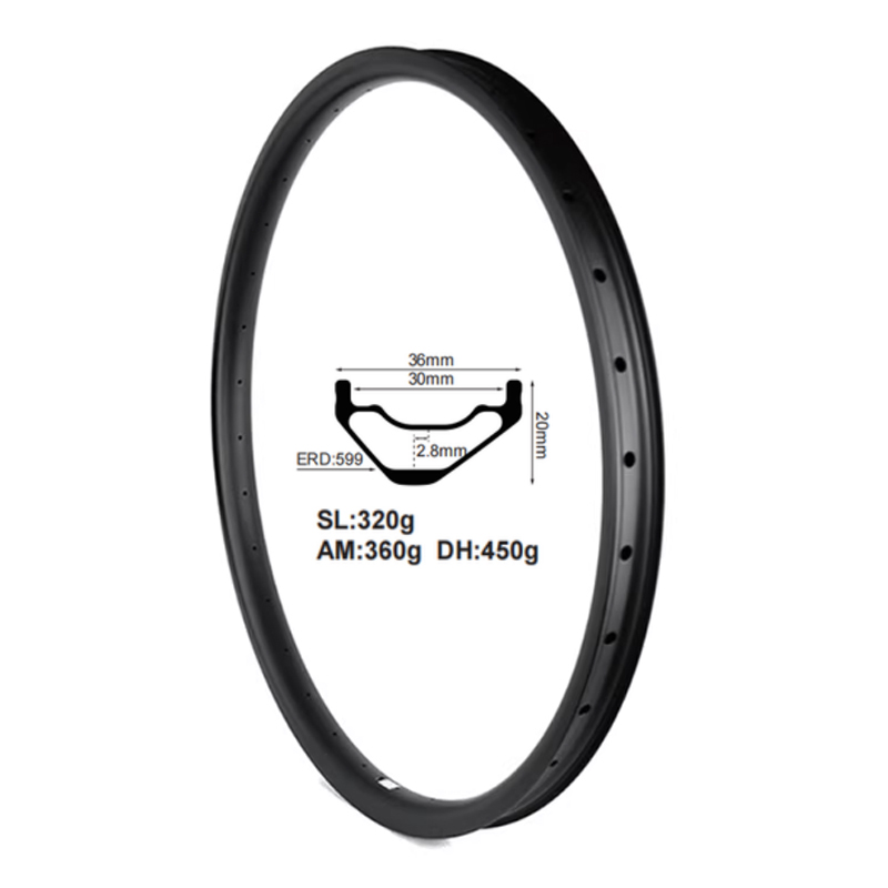 29er-20mm Deep-36mm Width Carbon Mountain Bicycle Wheels