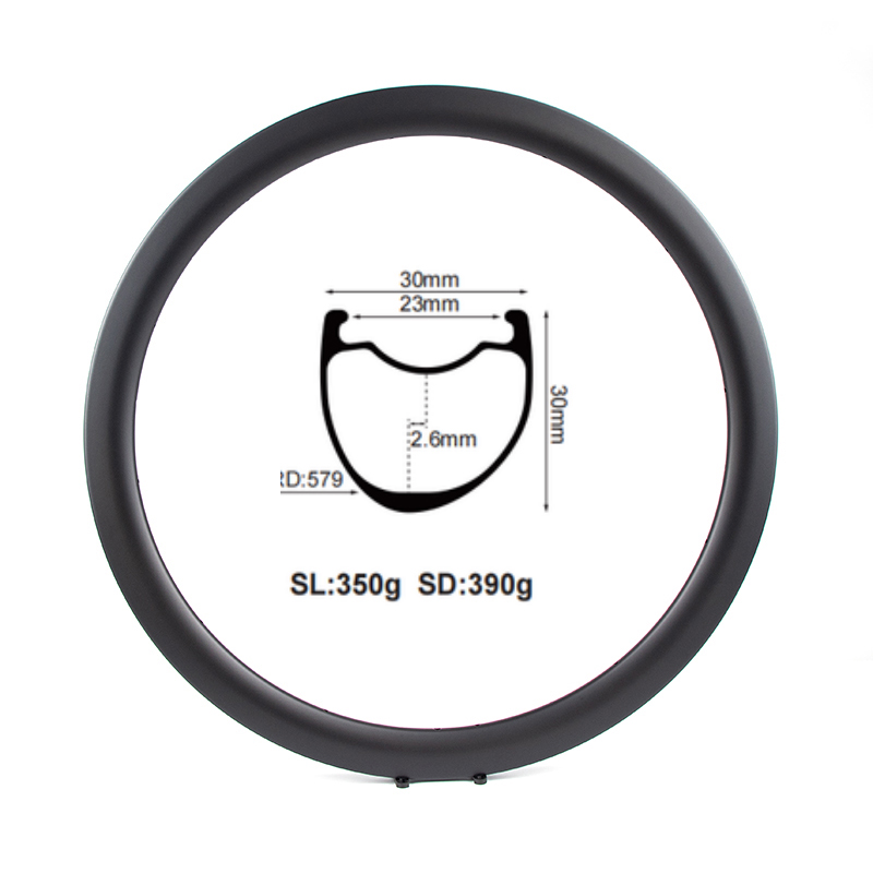 Carbon Rims Road Road CX Gravel Bike Wheels 700C 30mm Width