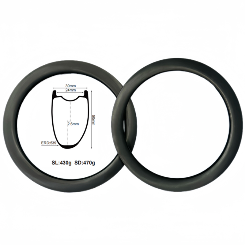 Carbon Fiber Road Bike Wheels 50mm Clincher/Tubeless Ready Wheelset 700c Racing Bike Wheel