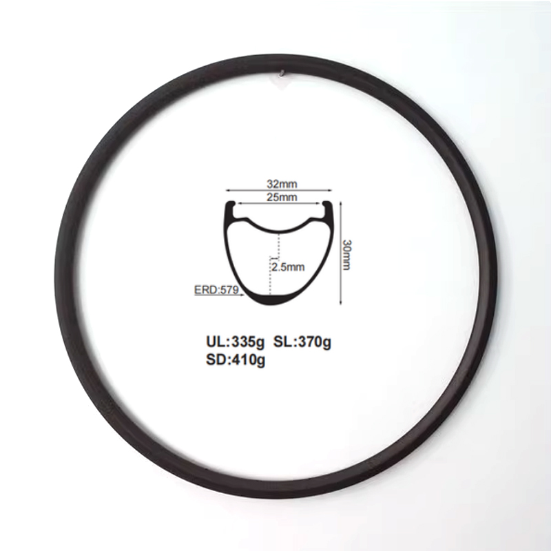 Full Carbon Road Bike 700C Clincher Wheels 30mm Wheelset Rim Brake, 32mm Width
