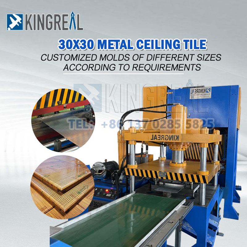 Full Automatic 30X30CM Metal Ceiling Tiles Making Machine