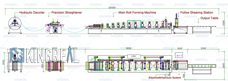 u baffle ceiling roll forming machine