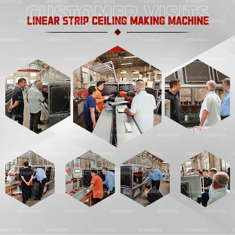 England Customer in KINGREAL CEILING MACHINERY Factory - Linear Strip Ceiling Machine