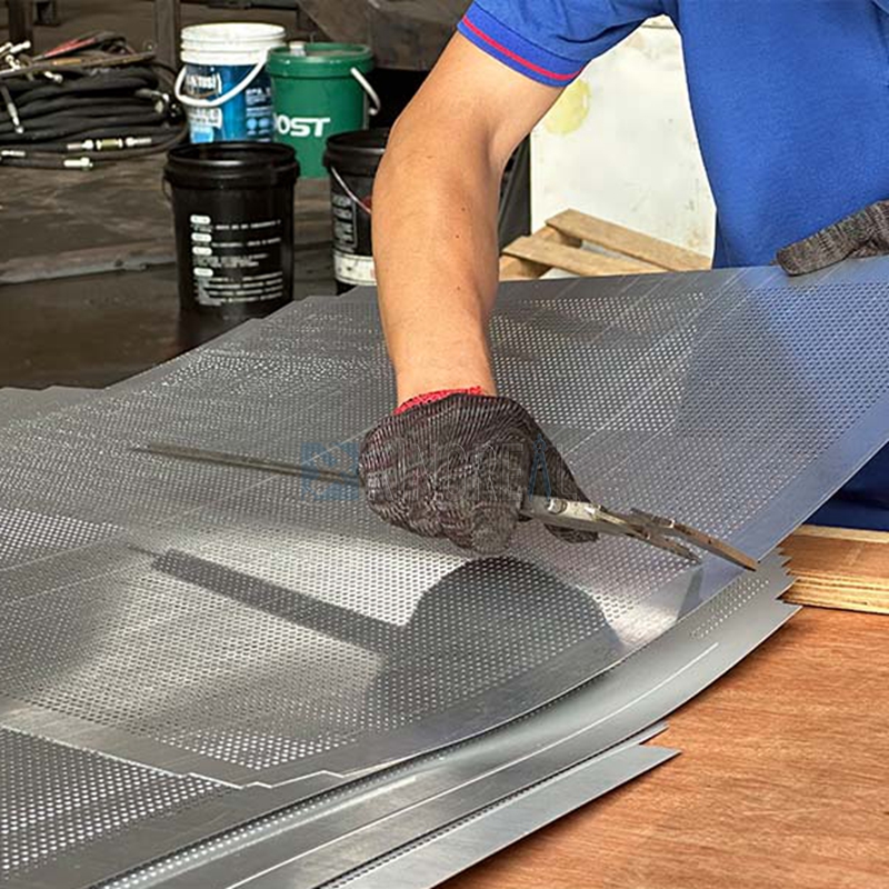 metal ceiling tile perforation line