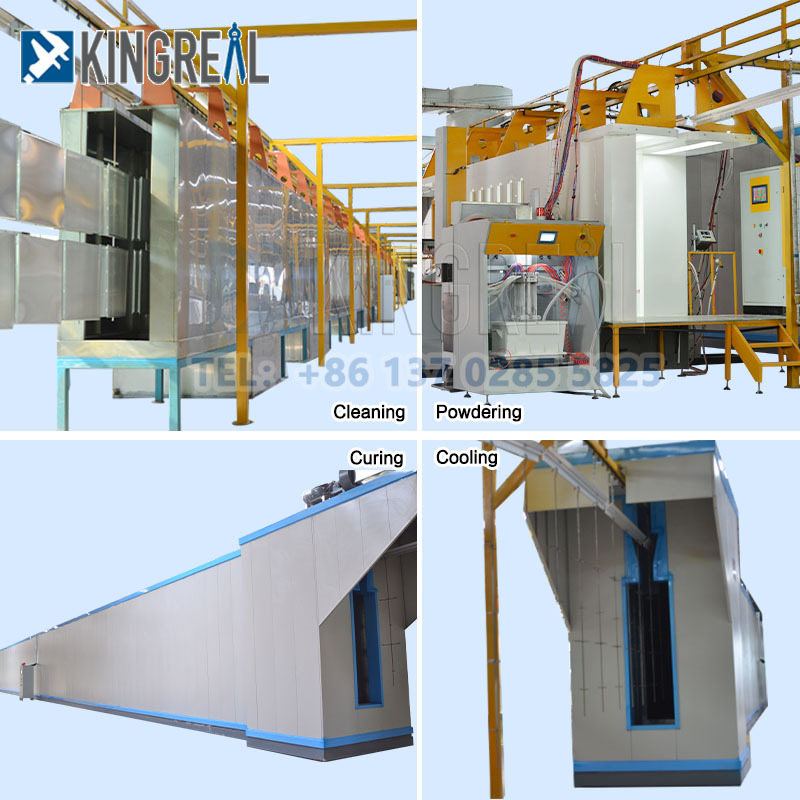 خط طلاء رش مسحوق المعادن