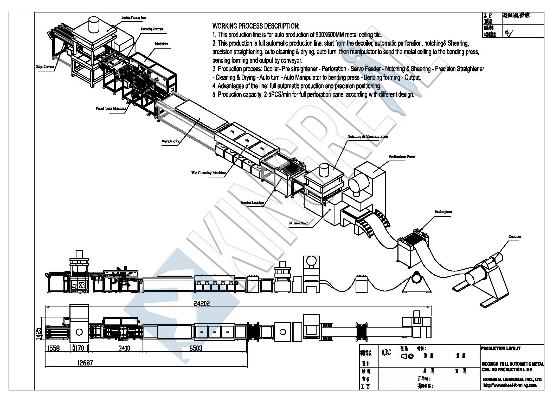 metal ceiling tile production line