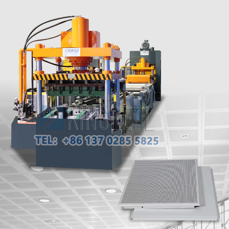 Linha de produção de placas de teto de metal