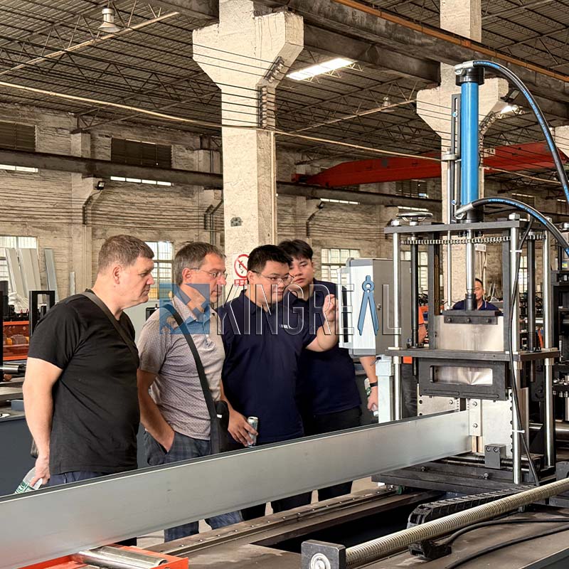 Kazakhstan Customers at Baffle Ceiling Machine Factory