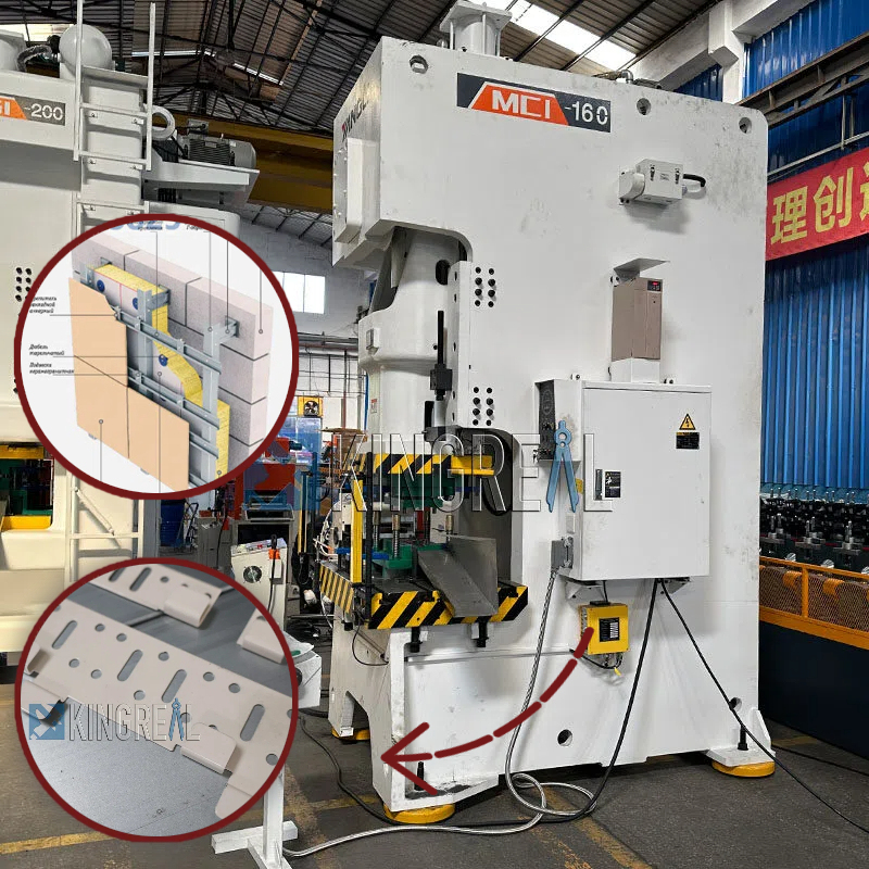 Pressa meccanica per staffe metalliche nei sistemi di facciata